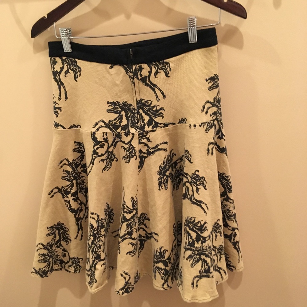 Anthropologie odille full skirt galloping fillies size 2 horses coastal cowgirl